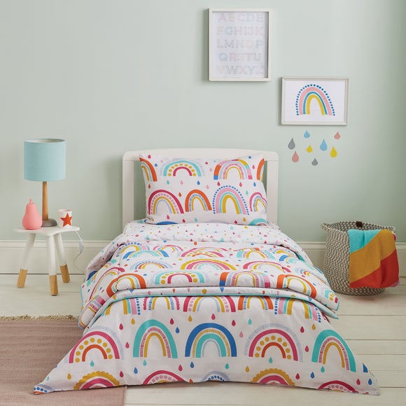 rainbow cot quilt cover