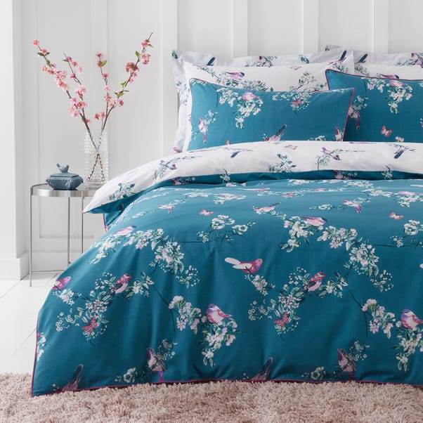 Beautiful Birds Teal Duvet Cover And, Teal Blue Bed Sheets