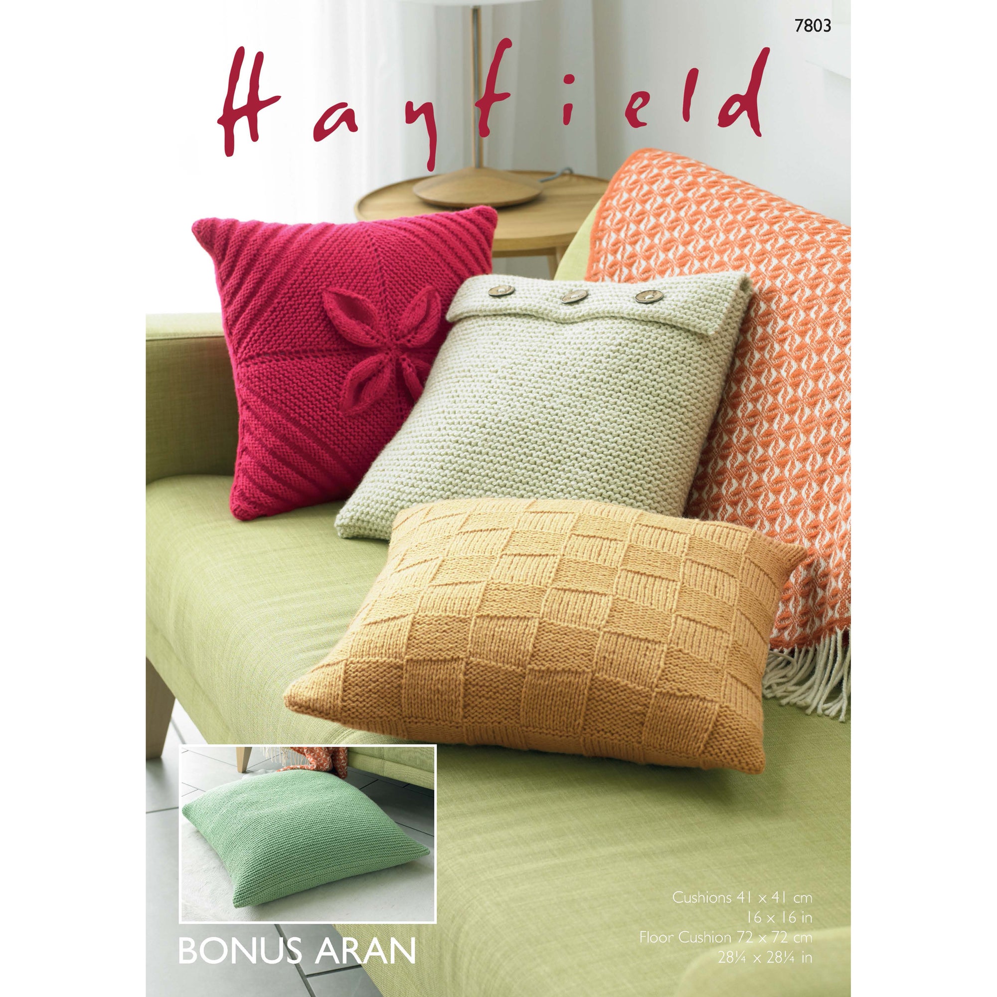 Hayfield 7803 Bonus Aran Cushion Cover Leaflet