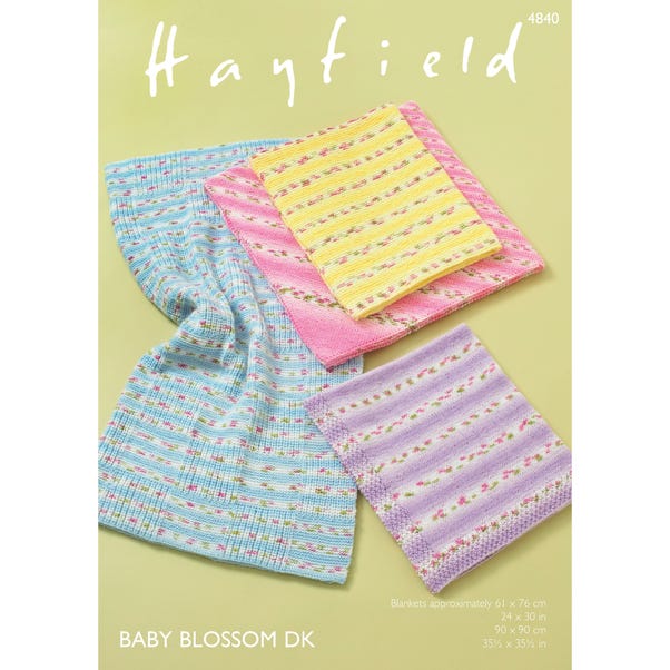 Hayfield 4840 Hayfield Blossom DK Floral Baby Blankets  Leaflet image 1 of 1