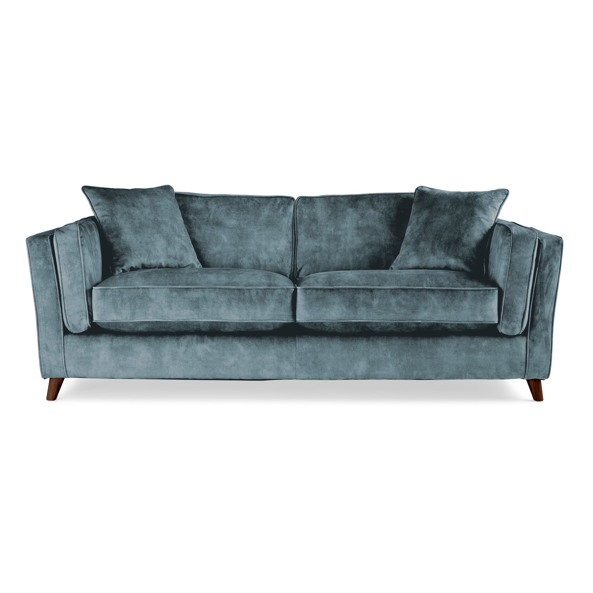 Arabella 3 Seater Sofa Slub Velvet Steel Blue