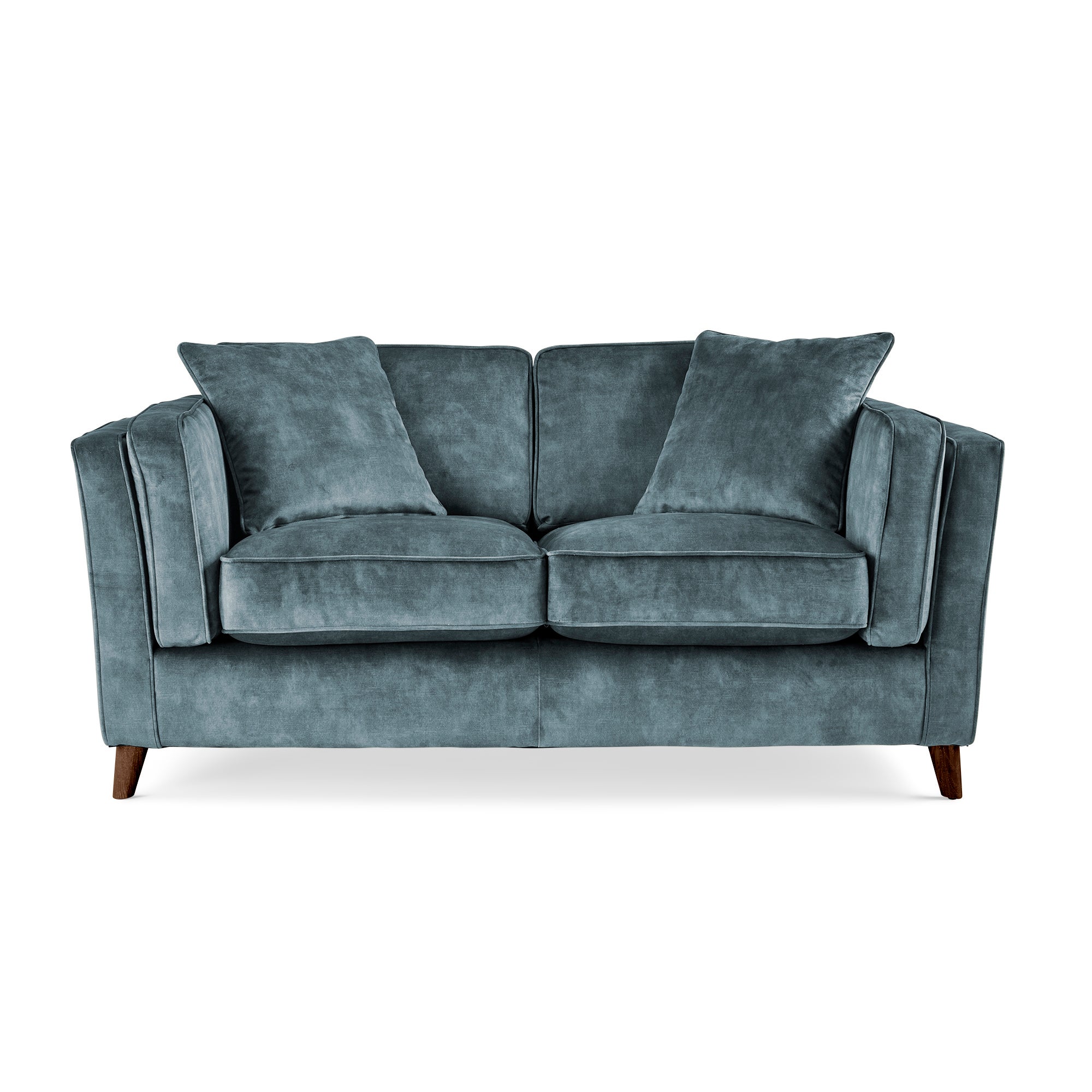 Arabella 2 Seater Sofa Slub Velvet Steel Blue