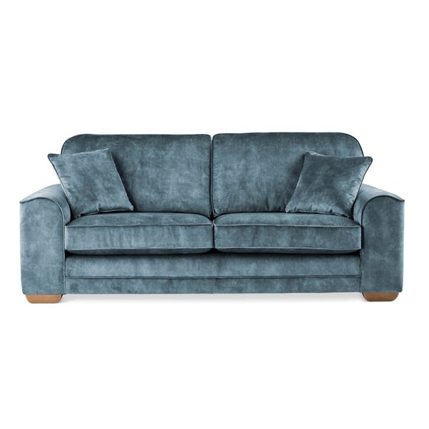 Morello 3 Seater Sofa Slub Velvet Steel Blue