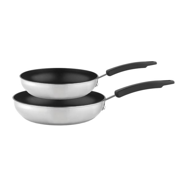 Dunelm Stainless Steel Frying Pan Twin Pack image 1 of 1