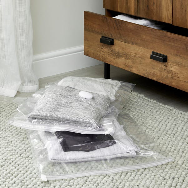 Set of 2 Medium and Small Vacuum Storage Bags Clear