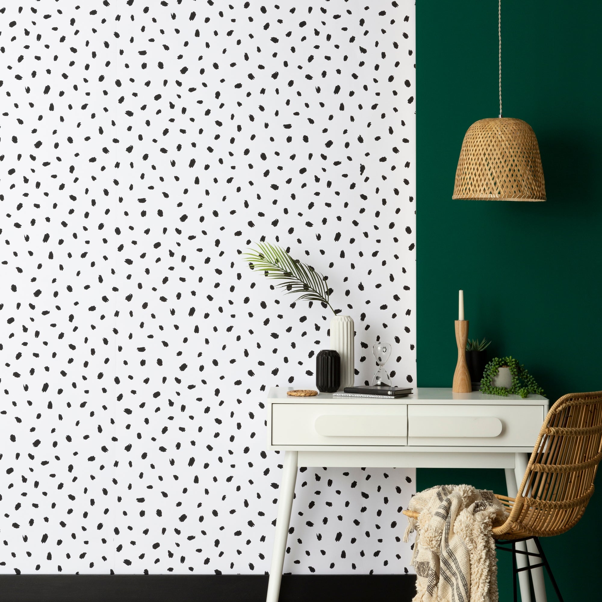 Speckles wallpaper in monochrome