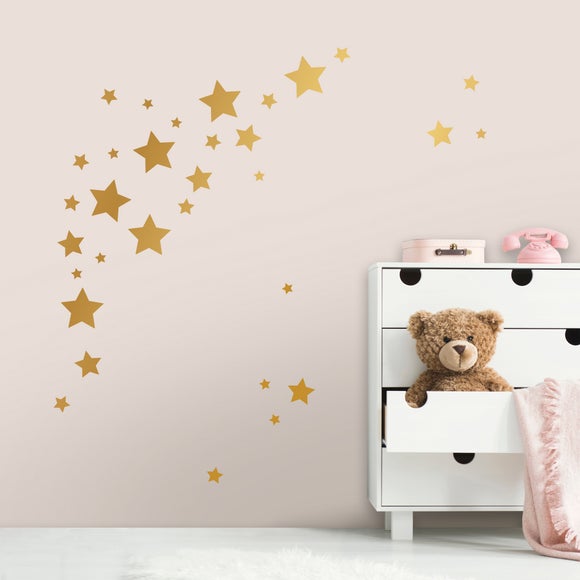 Gold Stars Medium Wall Stickers Dunelm