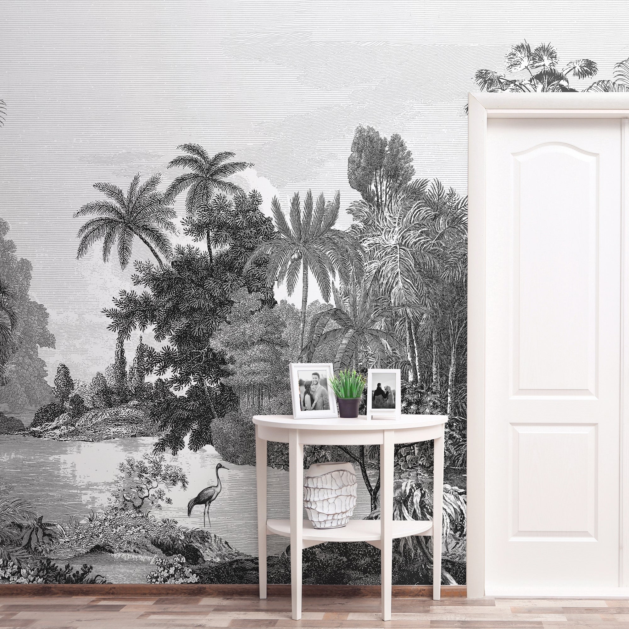 Click to view product details and reviews for Vintage Tropical Black And White Mural Black White.