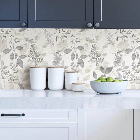 Grey 3D Wallpapers Floral Shadows Grey Peel  Stick Self Adhesive Wallpaper
