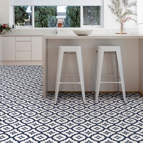 Atlas Navy Floor Tile Dunelm, How Do You Lay Self Adhesive Floor Tiles