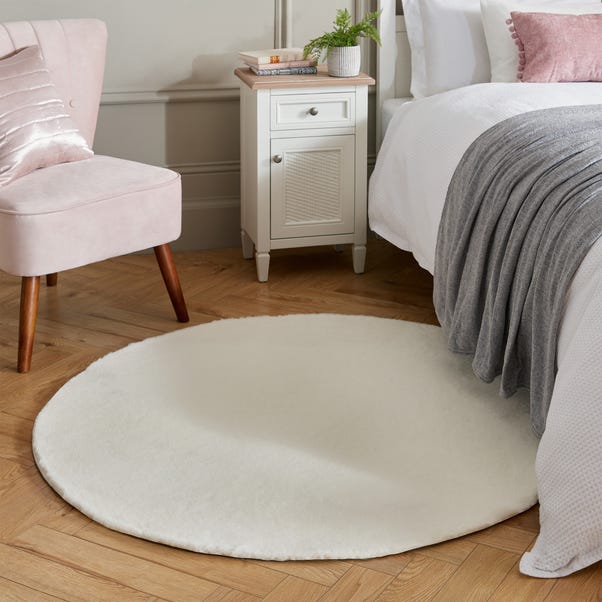Faux Fur Supersoft Lush Circle Rug Supersoft Lush Ivory undefined