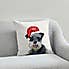 Schnauzer Christmas Hat Cushion  Natural undefined