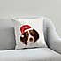 Spaniel Christmas Hat Cushion  Natural undefined