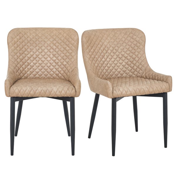 Montreal Set of 2 Faux Leather Dining Chairs | Dunelm
