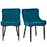 Montreal Set of 2 Dining Chairs Teal Velvet