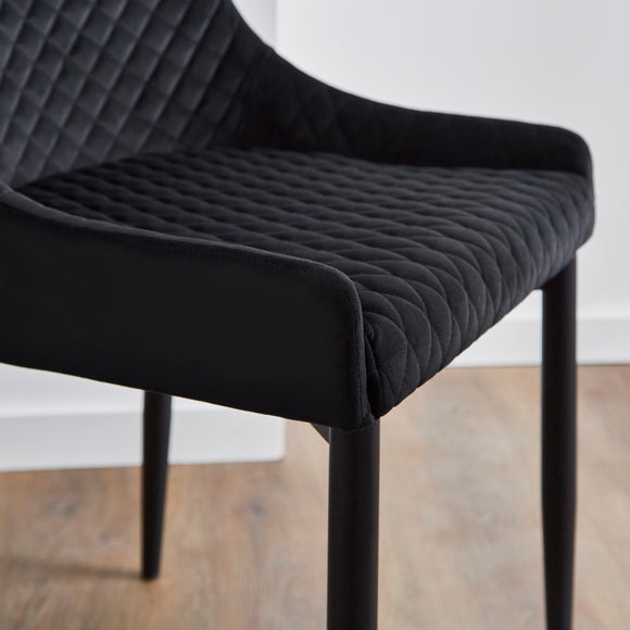 Montreal Set of 2 Dining Chairs Charcoal Velvet Dunelm