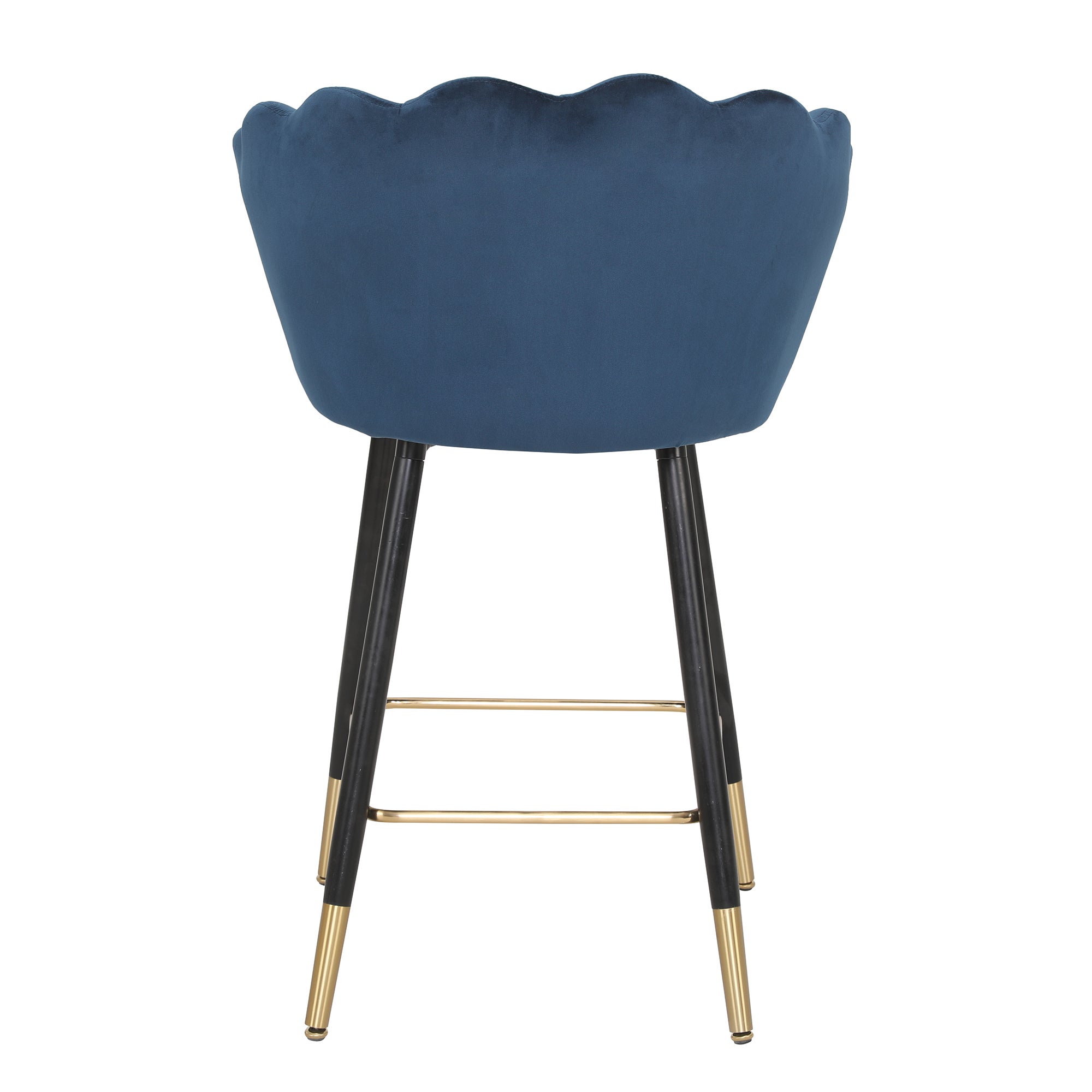 Vivian Counter Height Bar Stool Velvet Dark Blue