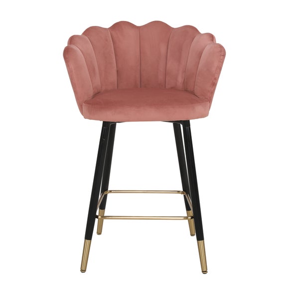 Vivian Velvet Bar Stool Dunelm