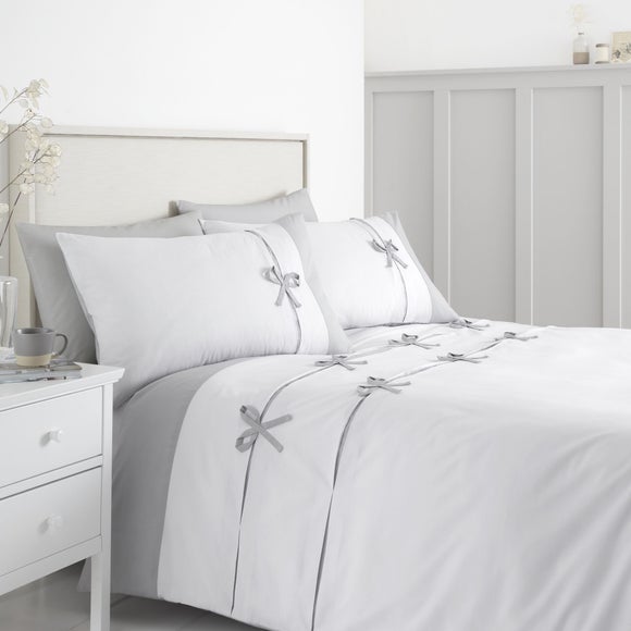 dunelm white and grey bedding