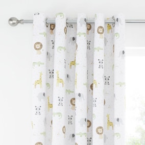 Catherine Lansfield Roarsome Animals Blackout Eyelet Curtains