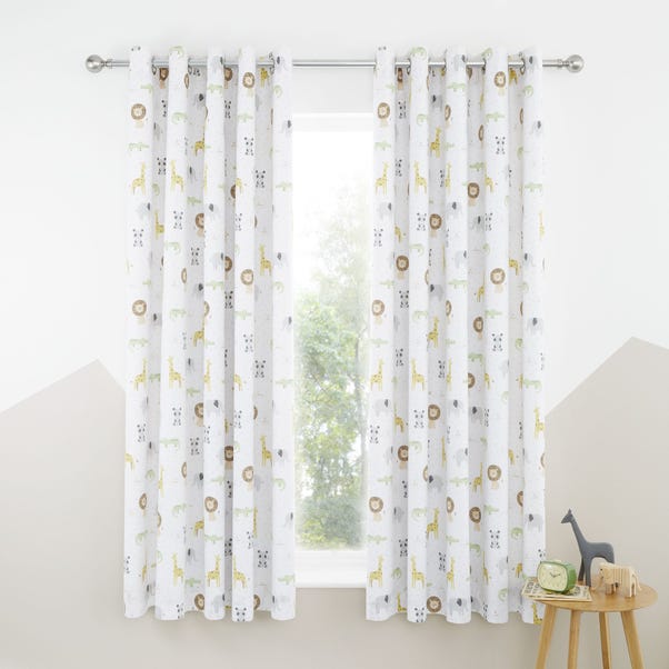 Catherine Lansfield Roarsome Animals Blackout Eyelet Curtains | Dunelm