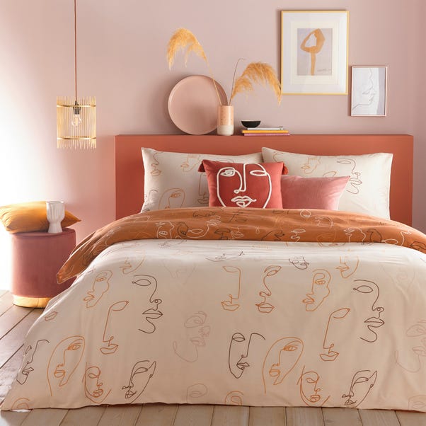 furn. Kindred Apricot Reversible Duvet Cover and Pillowcase Set image 1 of 4