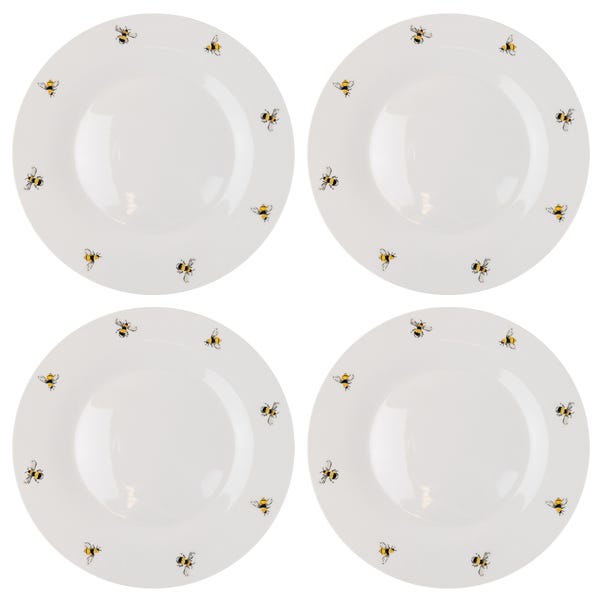 Set of 4 Bee Dinner Plates image 1 of 2