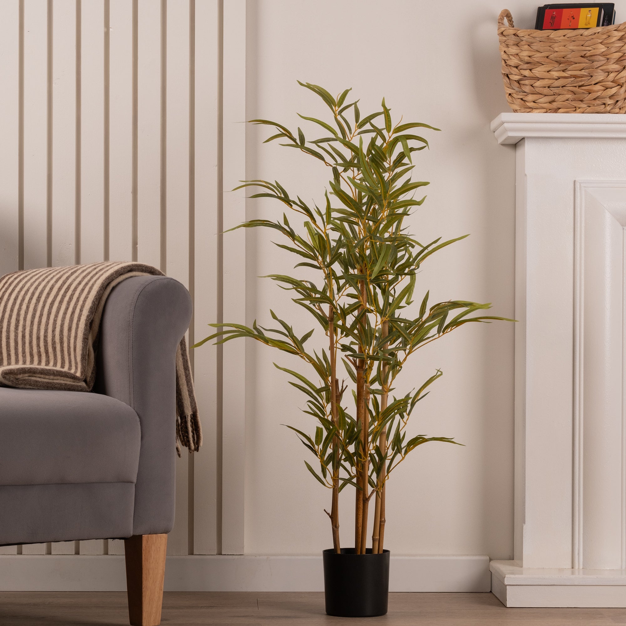 Artificial Bamboo Tree in Black Plant Pot