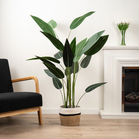 Artificial Bird Of Paradise Tree In Black Plant Pot