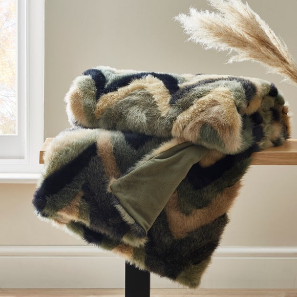 Fake fur throw sale