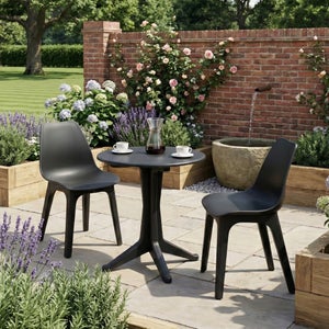 Levante 2 Seater Anthracite Bistro Set With Eolo Chairs