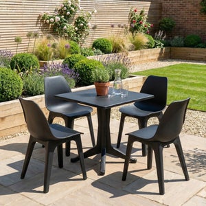 Ponente 4 Seater Anthracite Dining Set With Eolo Chairs