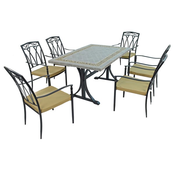 Burlington 6 Seater Dining Set with Ascot Chairs Black
