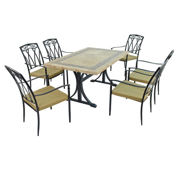 Charleston 6 Seater Dining Set with Ascot Chairs MultiColoured