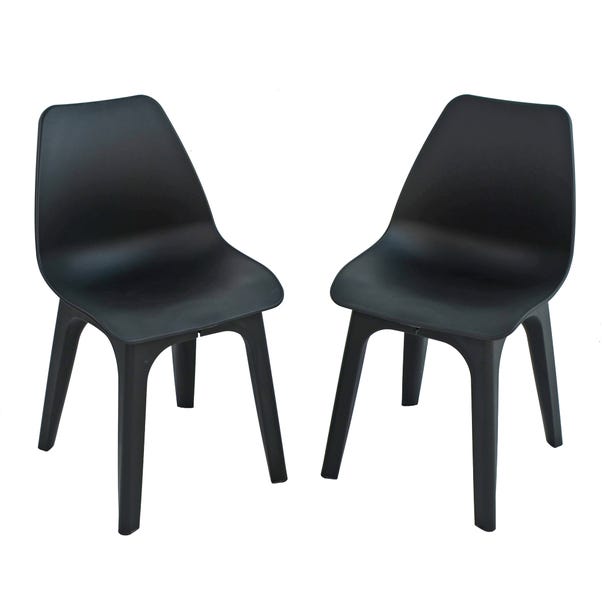 Eolo Pack of 2 Matte Chairs Dark Grey