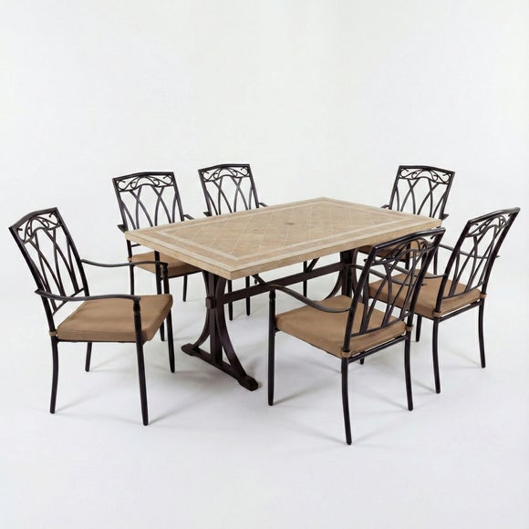Hampton 6 Seater Dining Set with Ascot Chairs