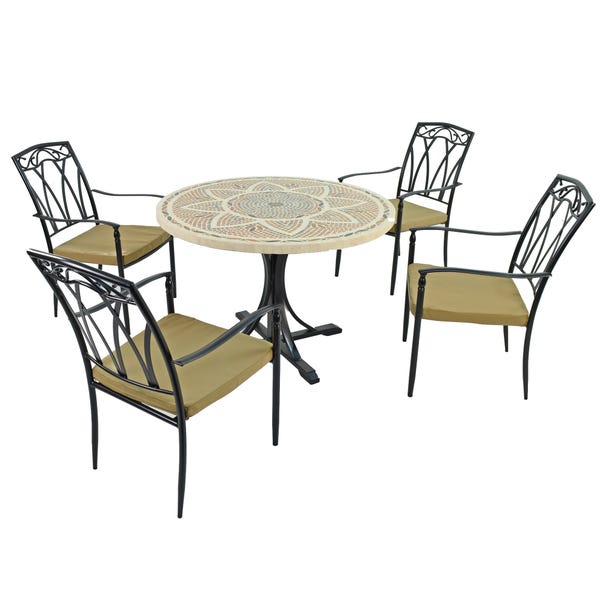 Montpellier 4 Seater Dining Set with Ascot Chairs MultiColoured