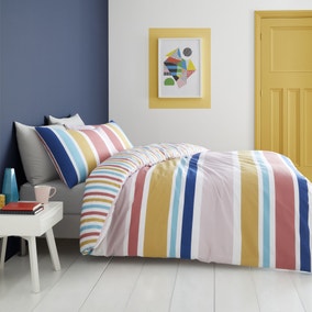 Catherine Lansfield Brighton Bright Stripe Duvet Cover and Pillowcase Set