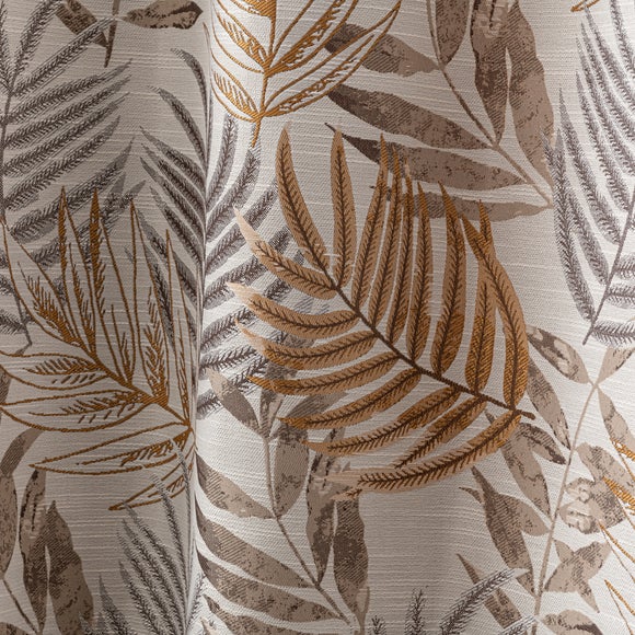 Leaf Jacquard Butterscotch Eyelet Curtains Dunelm
