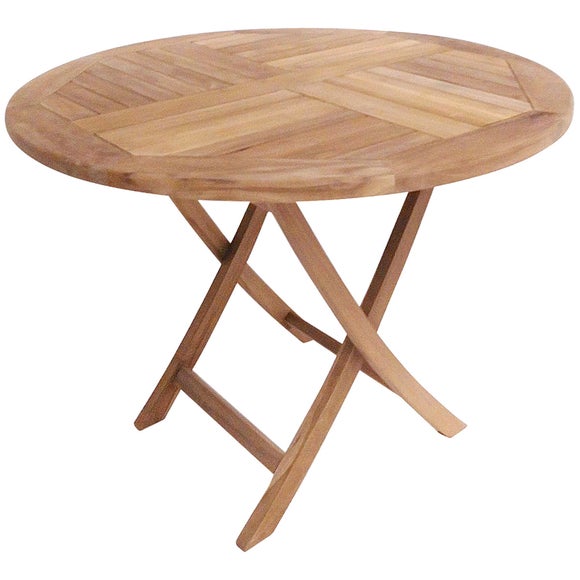View Teak Wooden 4 Seater Round Table View Teak Wooden 4 Seater Round Table