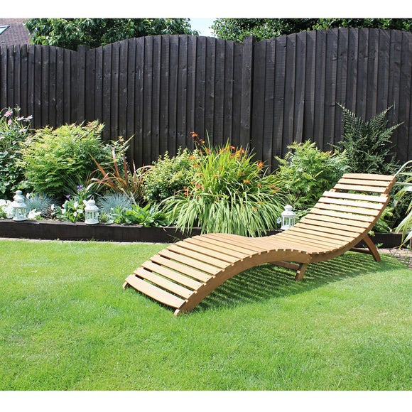 Click to view product details and reviews for Acacia Folding Curved Wooden Lounger.