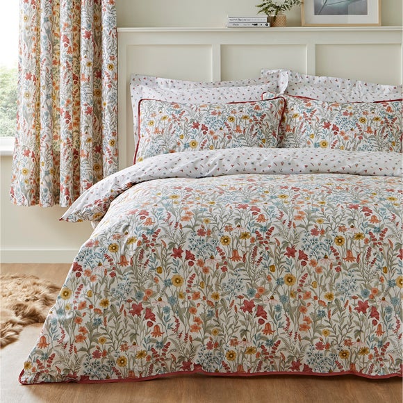 Meadow Ditsy Floral Red 100% Cotton 