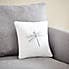 Dragonfly Piped Cushion White