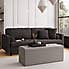 Oswald Faux Wool Buttoned Ottoman Bench Grey