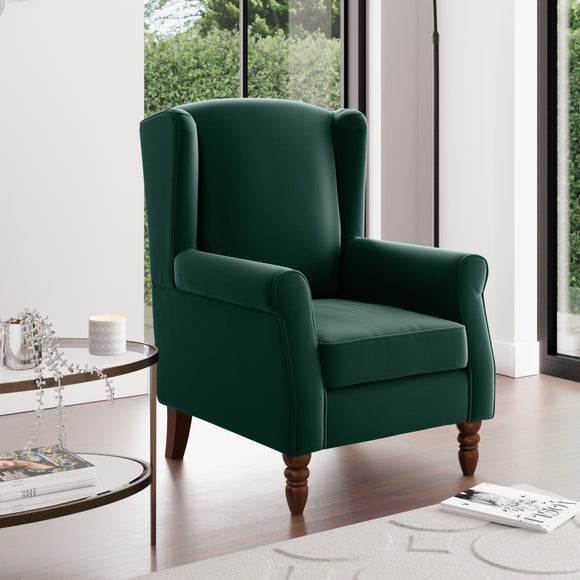 Green wingback deals armchair