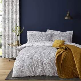 Hardwick Floral Grey Reversible Duvet Cover and Pillowcase Set