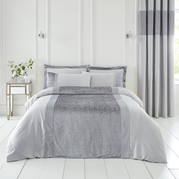 Beverley Charcoal Embellished Luxe Duvet Cover and Pillowcase Set image 1 of 5