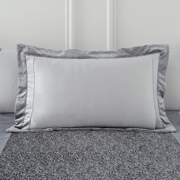Beverley Embellished Luxe Charcoal Oxford Pillowcase Charcoal (Grey)
