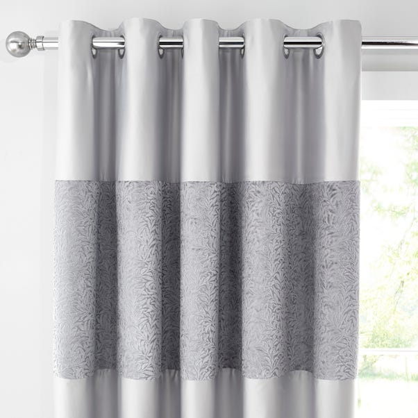 Beverley Luxe Charcoal Blackout Eyelet Curtains  undefined