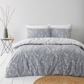 Belle Charcoal Duvet Cover and Pillowcase Set